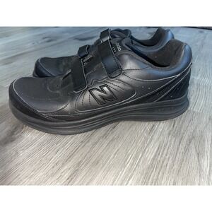 New Balance 577 Walking Shoes Mens 11 Black Leather Adjustable‎ Straps Low Top